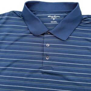 Tommy Armour Dri Logic Men's Short Sleeve XXL 2XL Blue‎ Striped Golf Polo Shirt